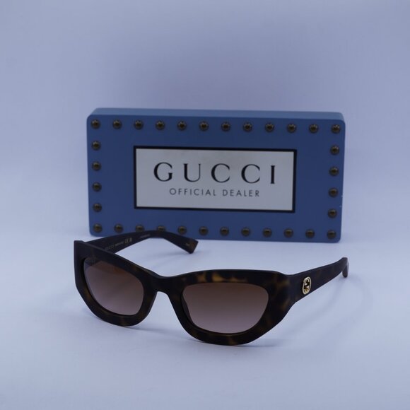 Gucci GG1784S 002 Cat Eye Sunglasses - Dark Havana/Brown main image 6
